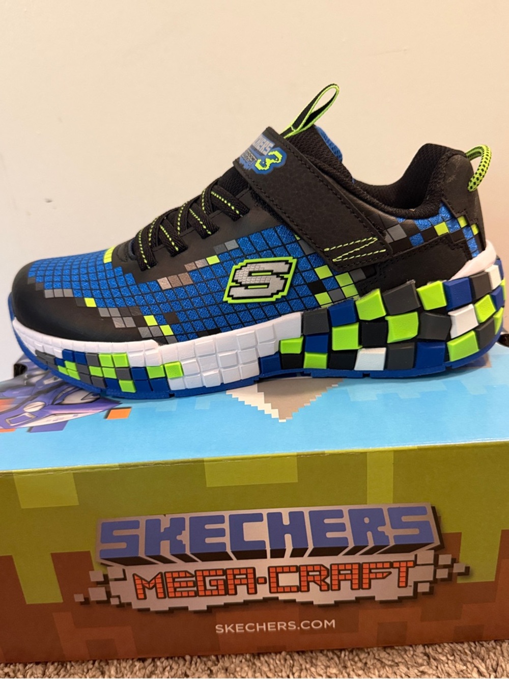 Skechers Kids' Blue & Lime Mega-Craft Light-Up Sneaker